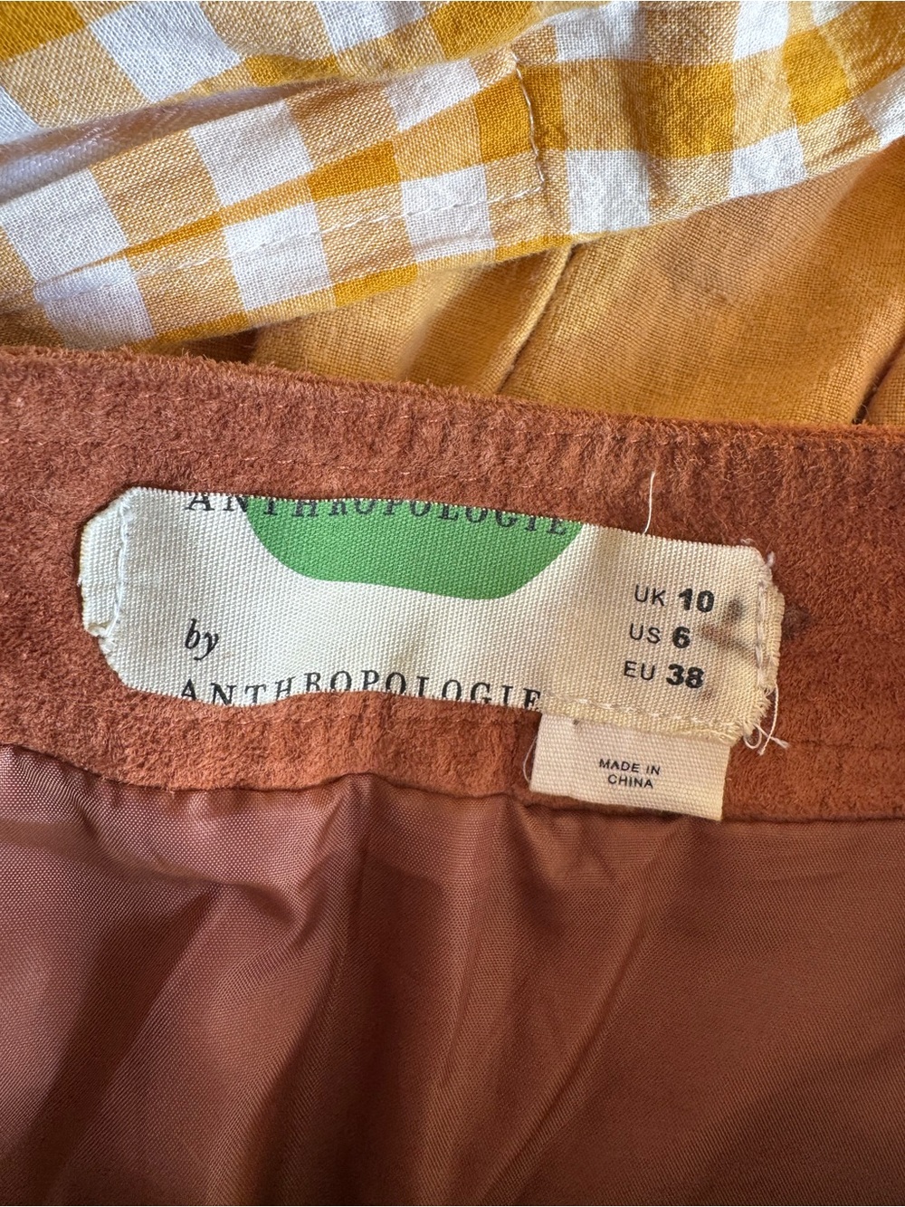 Anthropologie Suede Leather Rust
Brown Button Front Mini Skirt - Picture 7 of 8